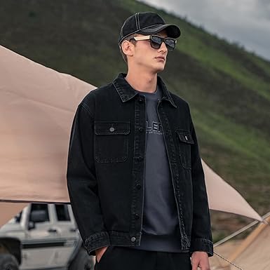 Men's Regular-Fit Low Stretch Denim Jacket