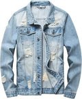 Men's Lapel Sherpa Fleece Lined Thicken Denim Jean Trucker Jacket Coats