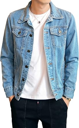 Men's Snap Jean Jacket Western Cowboy Plaid Flannel Lined Work Denim Trucker Jackets