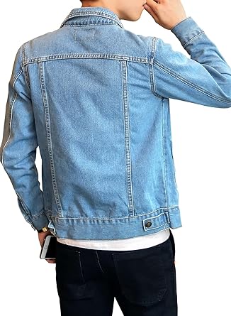 Men's Snap Jean Jacket Western Cowboy Plaid Flannel Lined Work Denim Trucker Jackets