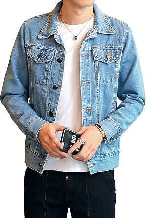 Men's Snap Jean Jacket Western Cowboy Plaid Flannel Lined Work Denim Trucker Jackets