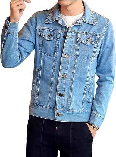 Men's Snap Jean Jacket Western Cowboy Plaid Flannel Lined Work Denim Trucker Jackets